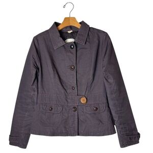 Nick And Mo Anthropologie Jacket Women Medium Brown Gray‎ Button Front Coat Boho